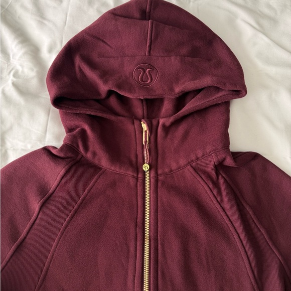 Maroon And Gold Scuba Oversized Half-Zip Hoodie - Picture 2 of 5